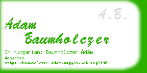 adam baumholczer business card